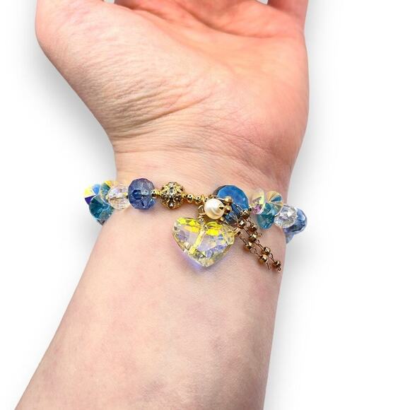 Blue Swarovski Beaded Bracelet - Picture 6 of 9